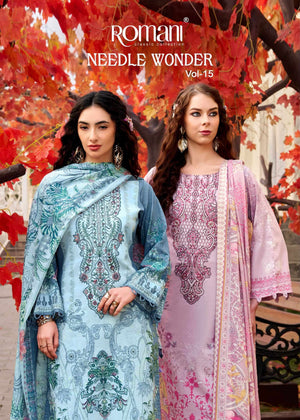 Romani Needle Wonder Vol 15 Premium Soft Cotton Pakistani Suit