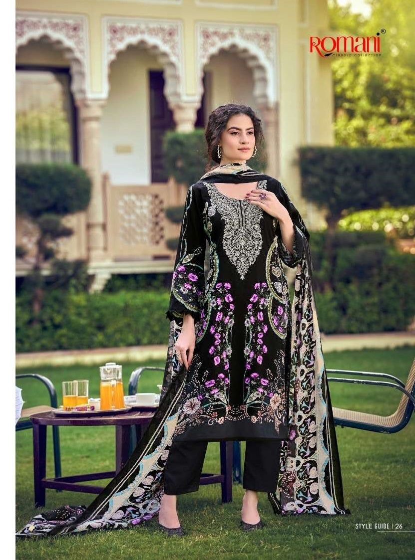 Romani Needle Wonder Vol-16 Cotton Printed Unstitched Dress Material