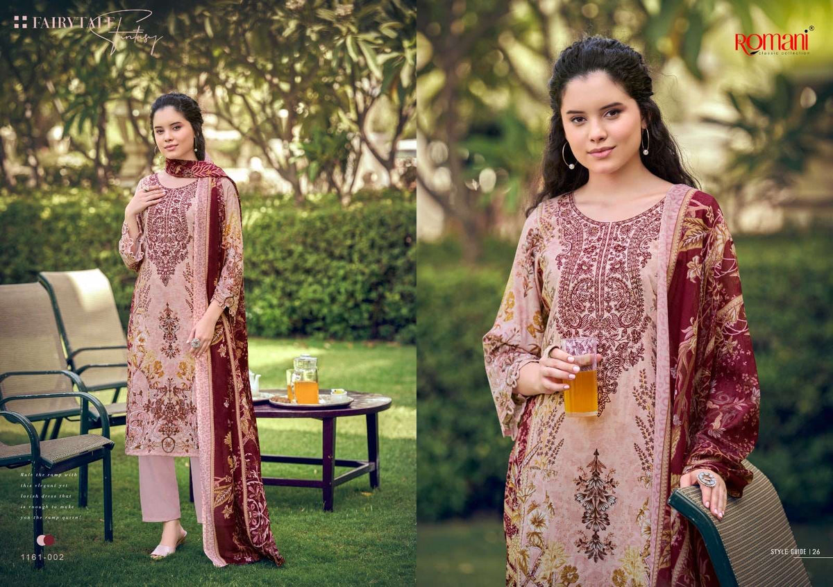 Romani Needle Wonder Vol-16 Cotton Printed Unstitched Dress Material