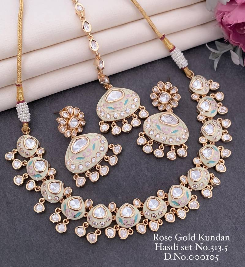 Rose Gold Kundan Hasdi Set 1
