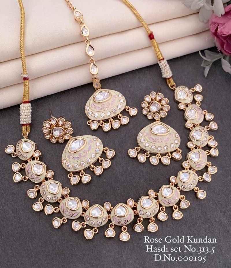 Rose Gold Kundan Hasdi Set 1