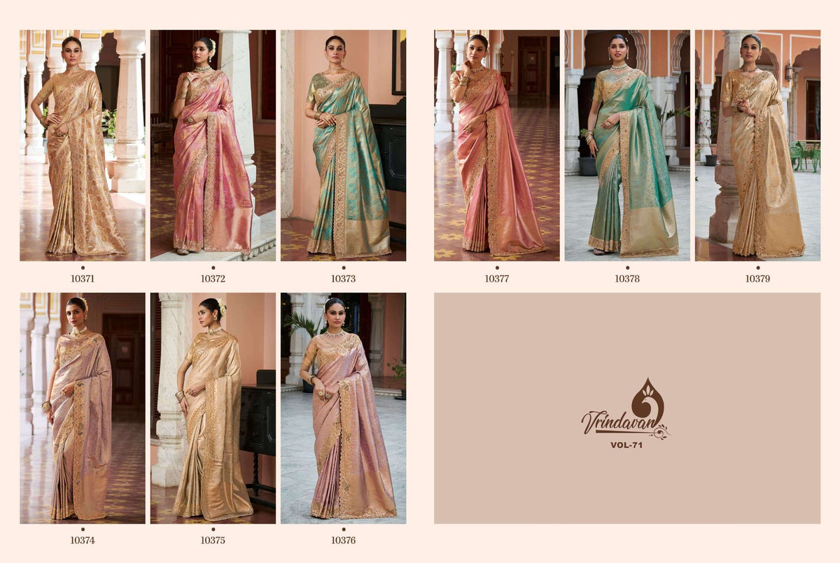 Royal Vrindavan Vol-71 Kanjivaram Silk Embroidered Festive Saree