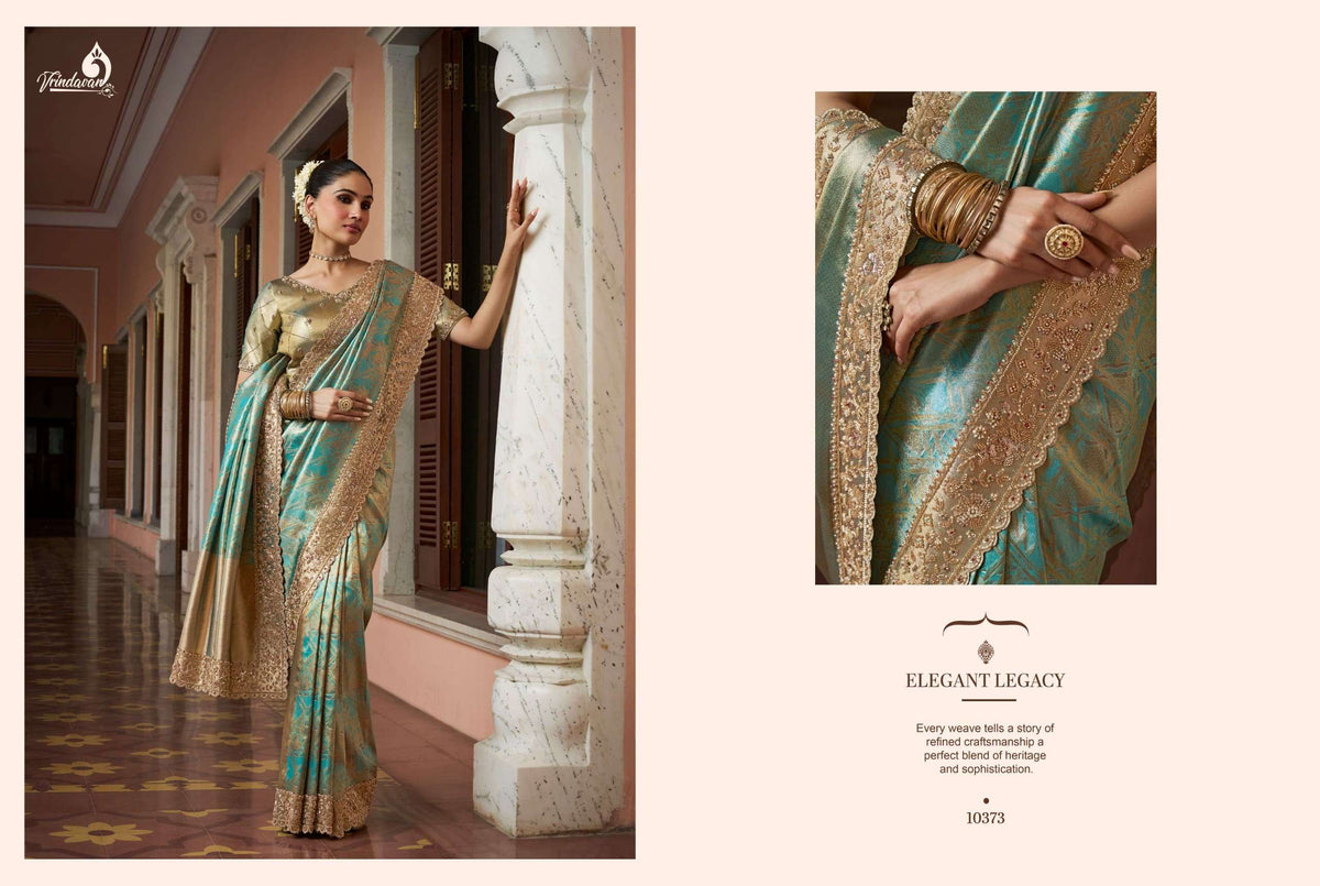 Royal Vrindavan Vol-71 Kanjivaram Silk Embroidered Festive Saree