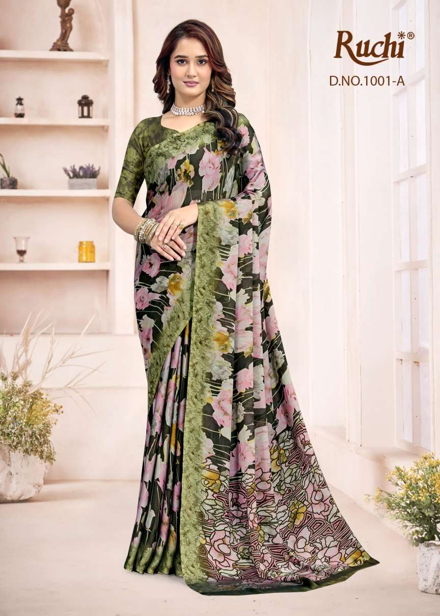 Ruchi Saree Kajari Silk Vol 1 Georgette Silk Saree - Amrah Wholesale