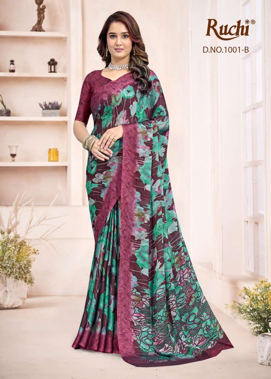 Ruchi Saree Kajari Silk Vol 1 Georgette Silk Saree - Amrah Wholesale