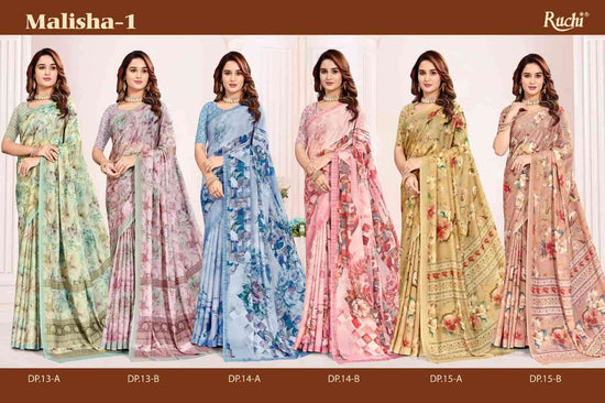 Ruchi Saree Malisha Vol 1 Sparkle Silk Georgette Saree - Amrah Wholesale