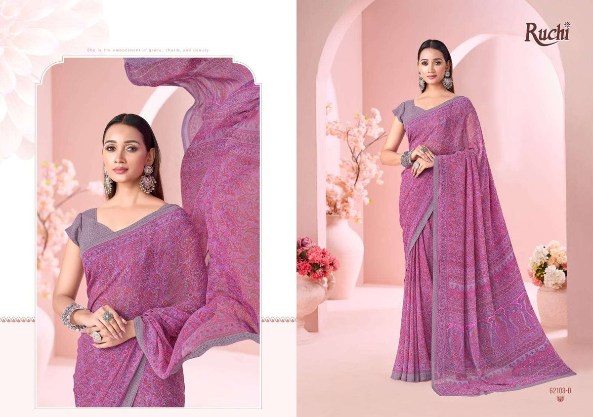 Ruchi Saree Raagini Georgette Vol 45 Georgette Saree Wholesale - Amrah Wholesale
