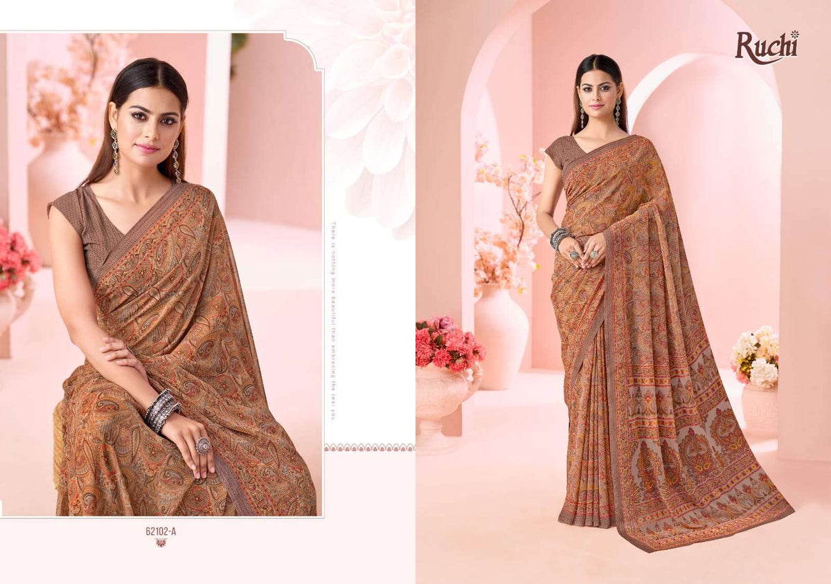 Ruchi Saree Raagini Georgette Vol 45 Georgette Saree Wholesale - Amrah Wholesale