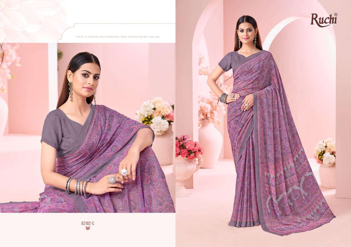 Ruchi Saree Raagini Georgette Vol 45 Georgette Saree Wholesale - Amrah Wholesale