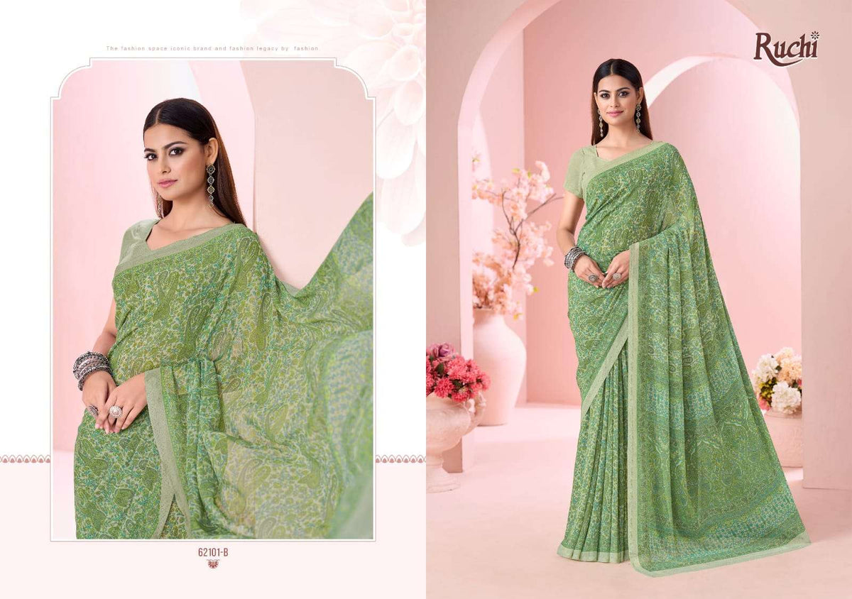 Ruchi Saree Raagini Georgette Vol 45 Georgette Saree Wholesale - Amrah Wholesale