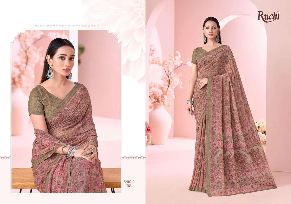 Ruchi Saree Raagini Georgette Vol 45 Georgette Saree Wholesale - Amrah Wholesale