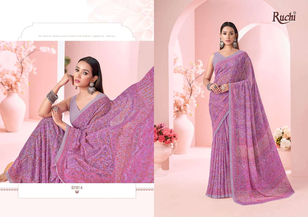 Ruchi Saree Raagini Georgette Vol 45 Georgette Saree Wholesale - Amrah Wholesale