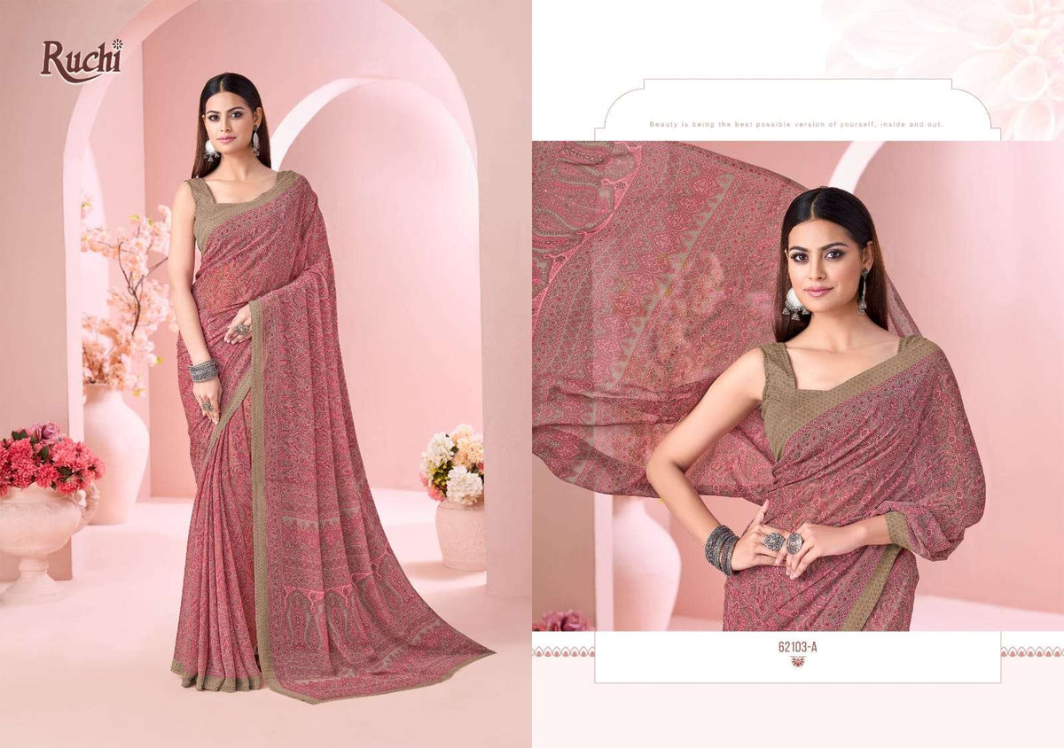 Ruchi Saree Raagini Georgette Vol 45 Georgette Saree Wholesale - Amrah Wholesale