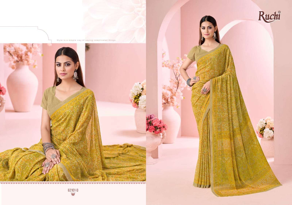 Ruchi Saree Raagini Georgette Vol 45 Georgette Saree Wholesale - Amrah Wholesale