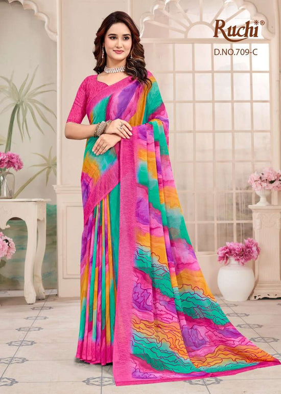 Ruchi Saree Raagini Georgette Vol 54 Georgette Saree Collection - Amrah Wholesale