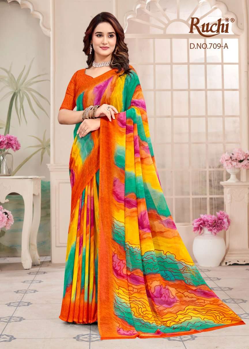 Ruchi Saree Raagini Georgette Vol 54 Georgette Saree Collection - Amrah Wholesale