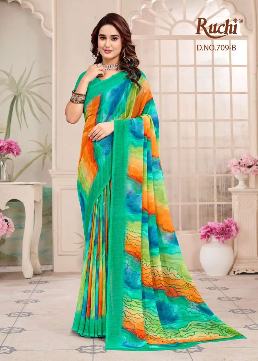 Ruchi Saree Raagini Georgette Vol 54 Georgette Saree Collection - Amrah Wholesale