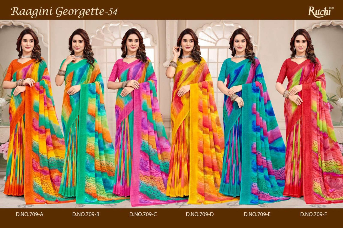 Ruchi Saree Raagini Georgette Vol 54 Georgette Saree Collection - Amrah Wholesale