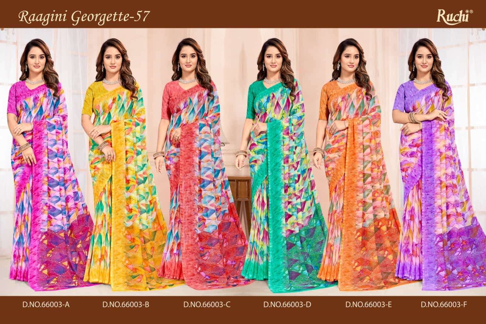 Ruchi Saree Raagini Georgette Vol 57 Daily Wear Georgette Saree Collection