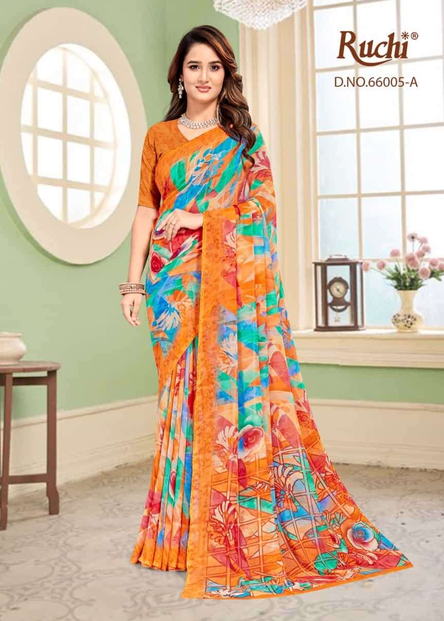 Ruchi Saree Raagini Georgette Vol 59 Premium Georgette Saree Collection - Amrah Wholesale
