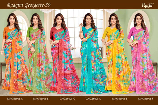 Ruchi Saree Raagini Georgette Vol 59 Premium Georgette Saree Collection - Amrah Wholesale