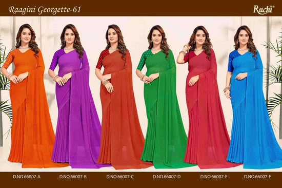 Ruchi Saree Raagini Georgette Vol 61 Premium Georgette Saree Wholesale Collection