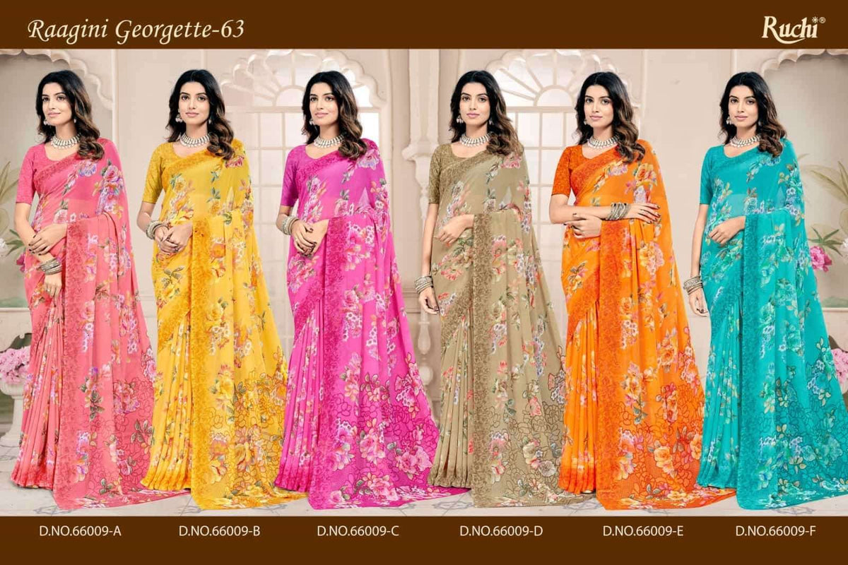 Ruchi Saree Raagini Georgette Vol 63 Georgette Saree Collection - Amrah Wholesale