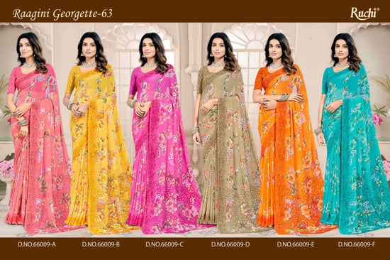 Ruchi Saree Raagini Georgette Vol 63 Georgette Saree Collection - Amrah Wholesale