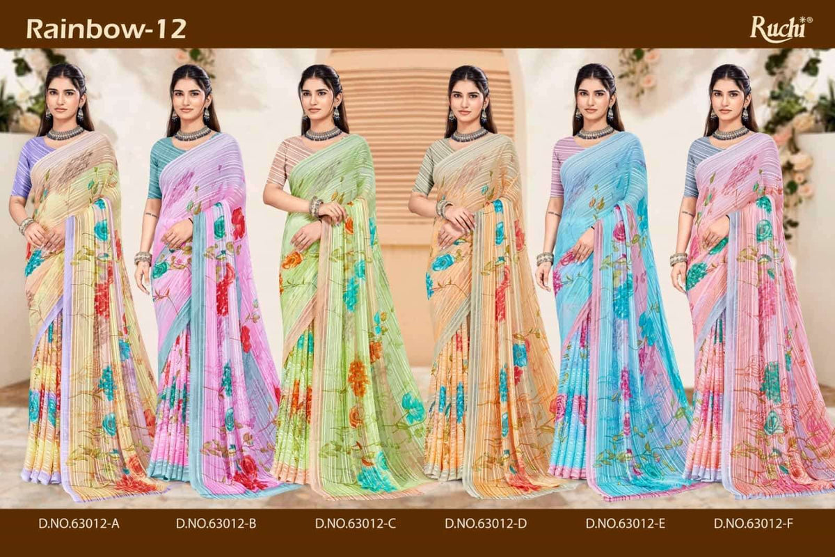 Ruchi Saree Rainbow Vol 12 Chiffon Saree