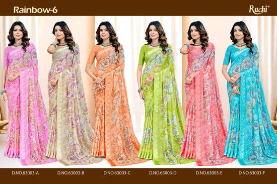 Ruchi Saree Rainbow Vol 6 Chiffon Fancy Saree Collection - Amrah Wholesale