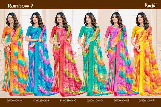 Ruchi Saree Rainbow Vol 7 Chiffon Fancy Saree Collection - Amrah Wholesale