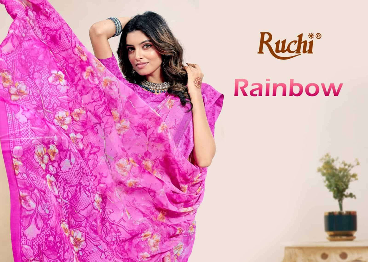 Ruchi Saree Rainbow Vol 8 Chiffon Fancy Saree Collection - Amrah Wholesale