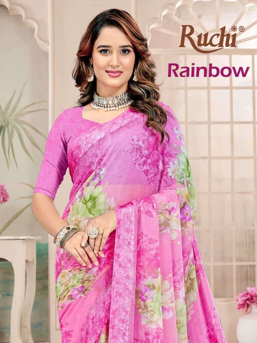 Ruchi Saree Rainbow Vol 9 Chiffon Fancy Saree Collection - Amrah Wholesale