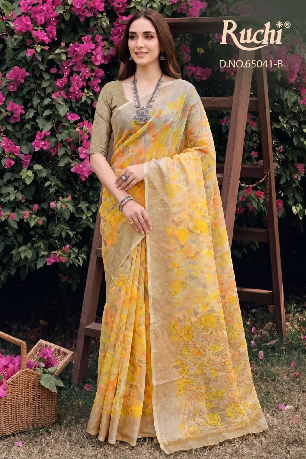 Ruchi Saree Saffron Chiffon Vol 272 Printed Chiffon Saree