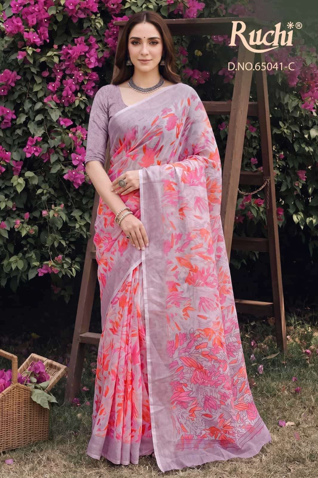 Ruchi Saree Saffron Chiffon Vol 272 Printed Chiffon Saree