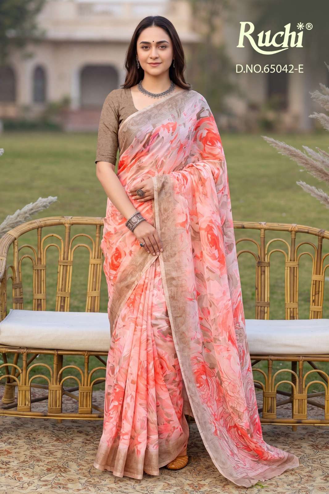 Ruchi Saree Saffron Chiffon Vol 273 Chiffon Printed Saree