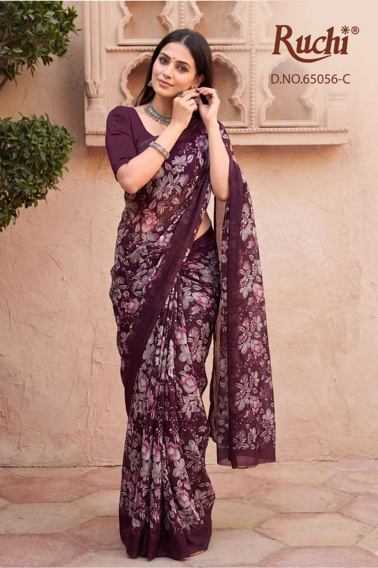 Ruchi Saree Saffron Chiffon Vol 275 Printed Chiffon Saree