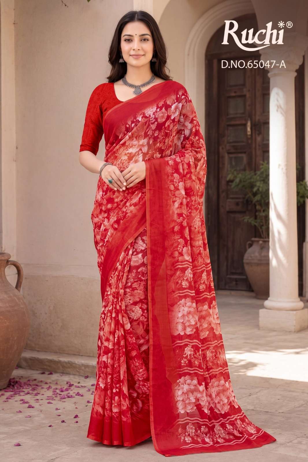 Ruchi Saree Saffron Chiffon Vol 276 Printed Chiffon Saree