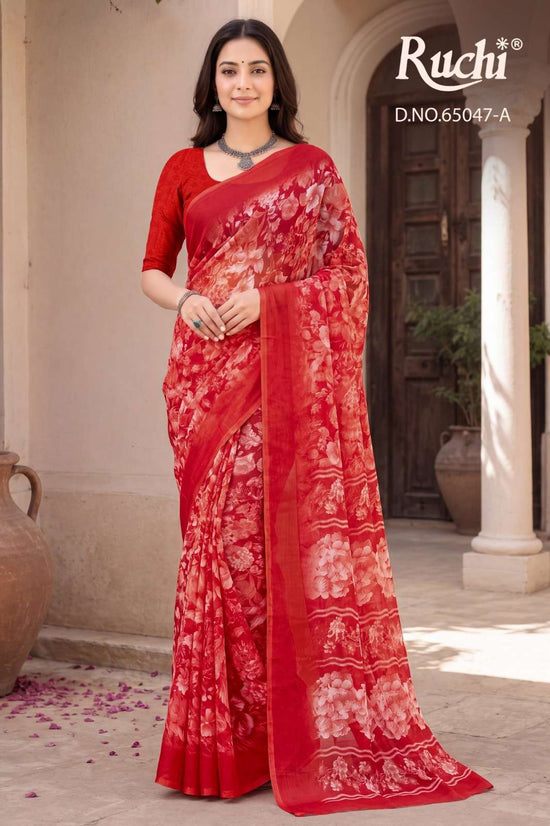 Ruchi Saree Saffron Chiffon Vol 276 Printed Chiffon Saree