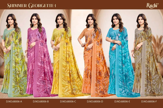 Ruchi Saree Shimmer Georgette 68006 Colors
