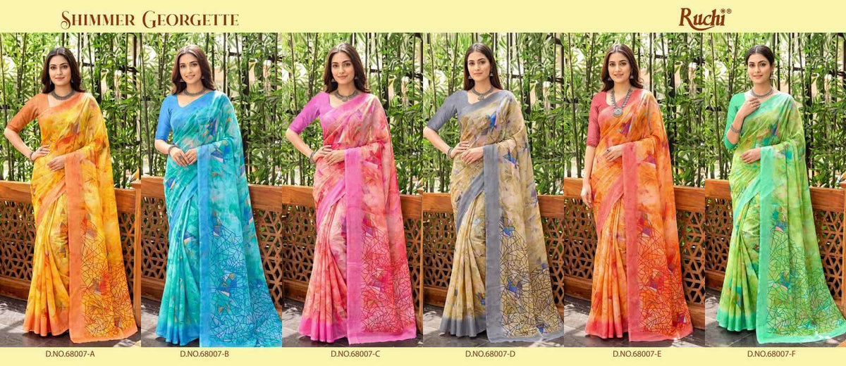 Ruchi Saree Shimmer Georgette 68007 Colors