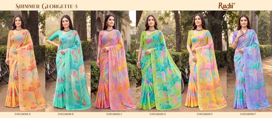 Ruchi Saree Shimmer Georgette Vol 3 68008 Colors Shimmer Georgette Saree