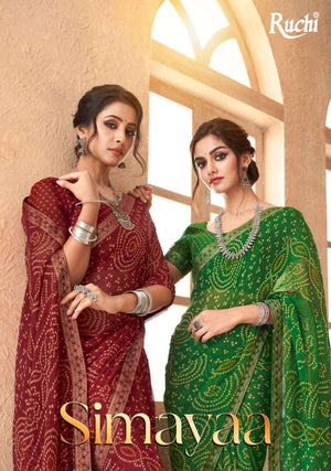 Ruchi Saree Simayaa Vol 18 Chiffon Bandhani Saree - Amrah Wholesale