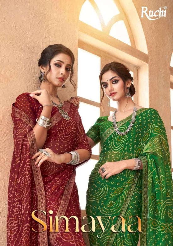 Ruchi Saree Simayaa Vol 18 Chiffon Bandhani Saree - Amrah Wholesale