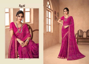 Ruchi Saree Simayaa Vol 18 Chiffon Bandhani Saree - Amrah Wholesale
