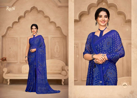 Ruchi Saree Star Chiffon 134th Bandhani Print Chiffon Saree Wholesale Collection