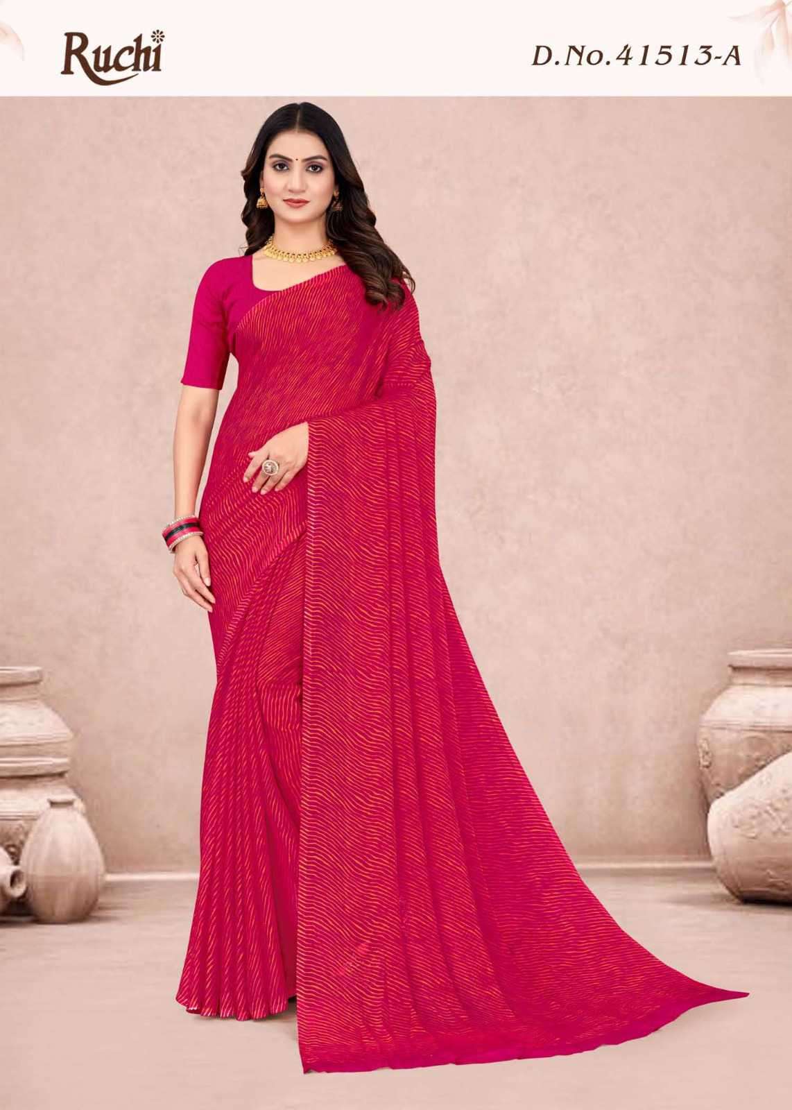 Ruchi Saree Star Chiffon Lehriya 13 Chiffon Saree