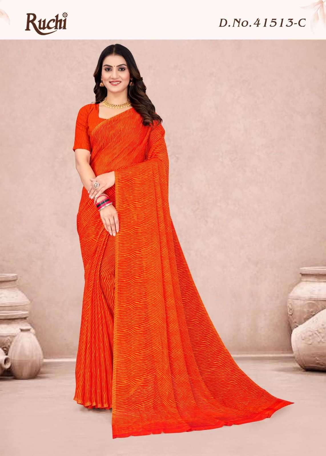 Ruchi Saree Star Chiffon Lehriya 13 Chiffon Saree