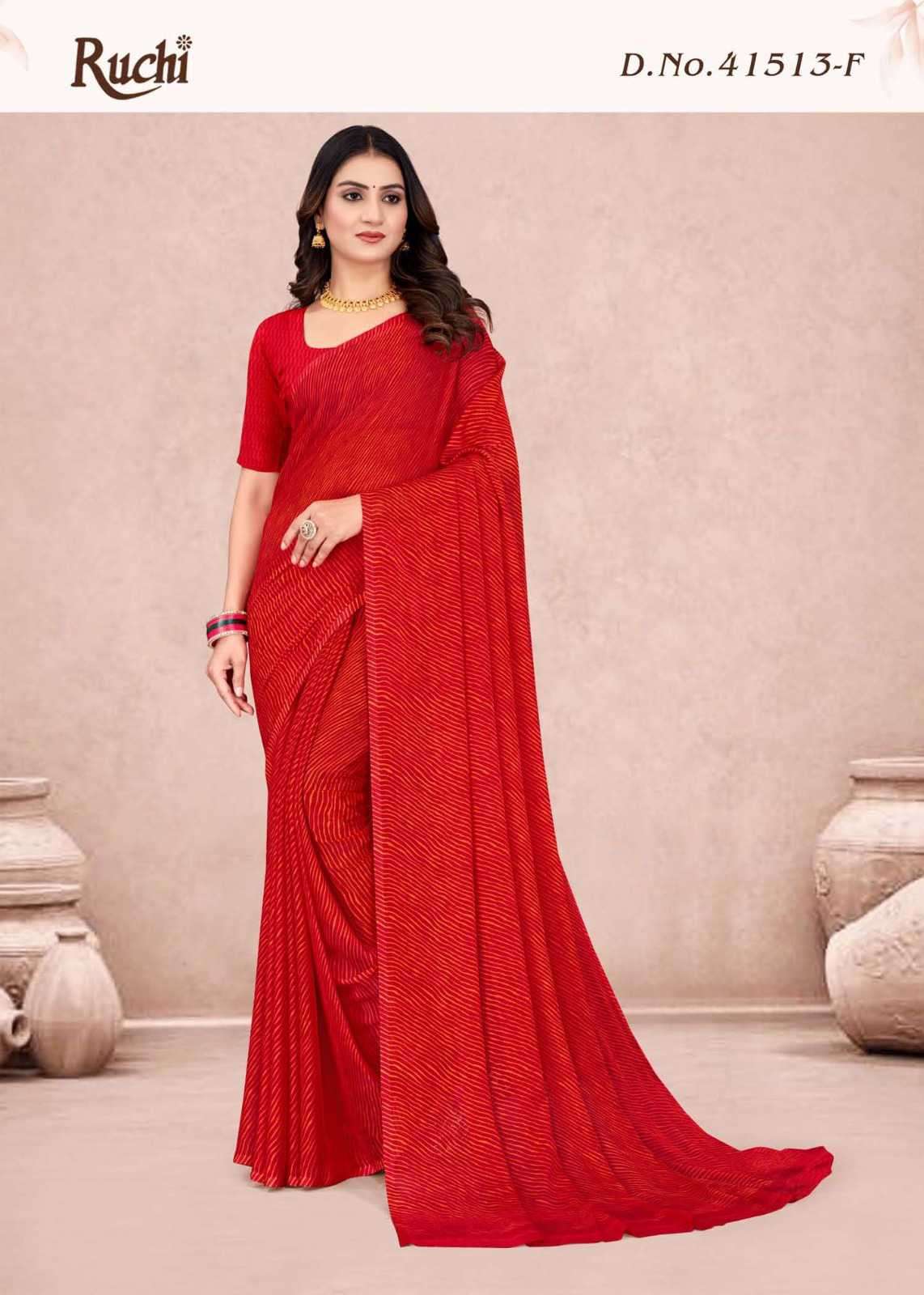 Ruchi Saree Star Chiffon Lehriya 13 Chiffon Saree