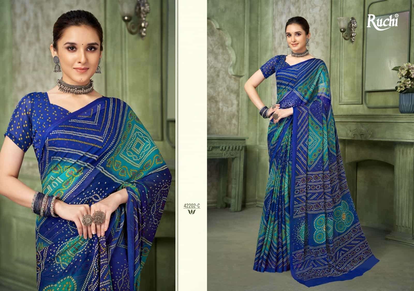 Ruchi Saree Super Star Chiffon Vol 193 Chiffon Saree - Amrah Wholesale